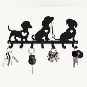 NEW Metal Dachshund Silhouette Key Holder